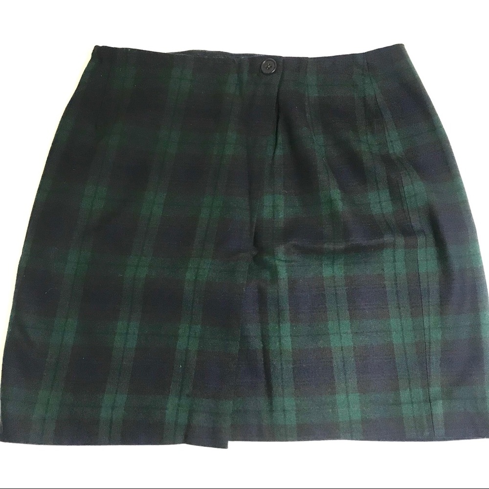 G H Bass co Wool plaid wrap skirt size 16